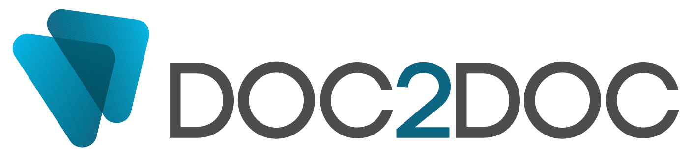 doc2doc logo with chevrons